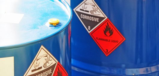 hazardous corrosive barrels