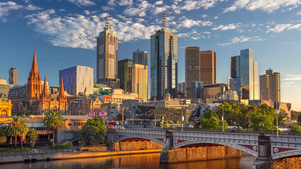 City,Of,Melbourne.,Cityscape,Image,Of,Melbourne,,Australia,During,Summer